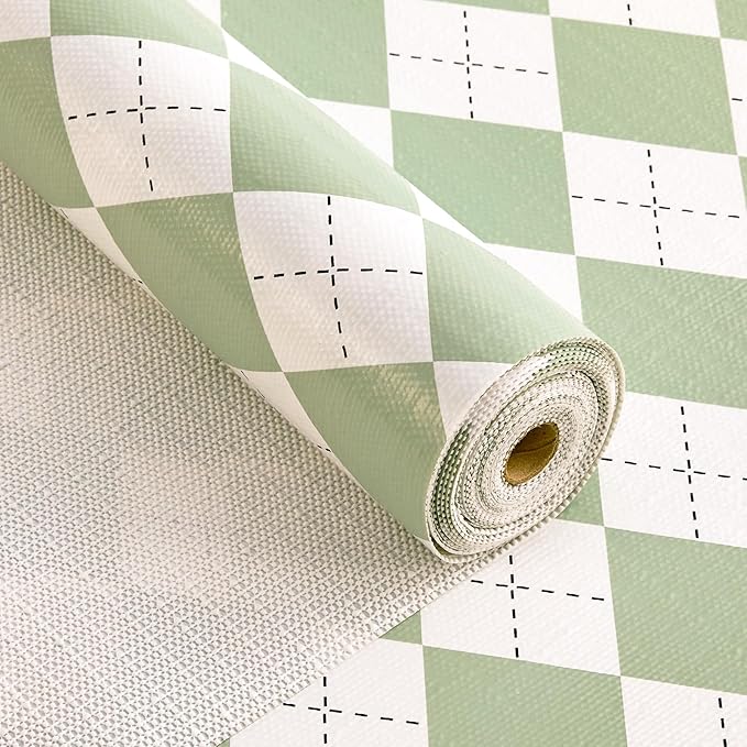 MIAONET Sage Green Shelf Liner for Kitchen Cabinets 24" x 120" Non-Adhesive Non-Slip Drawer Liners for Dresser, Waterproof Washable Paper, Durable Protector Mat for Pantry Shelves Cupboards