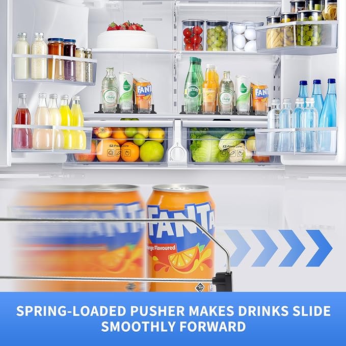 Upgraded Drink Organizer for Fridge，Soda Can Dispenser for Refrigerator，Automatic Self-Pushing Drink Pusher，Space-Saving Fridge Storage，Holds up to 25-30 Cans, 5 Row