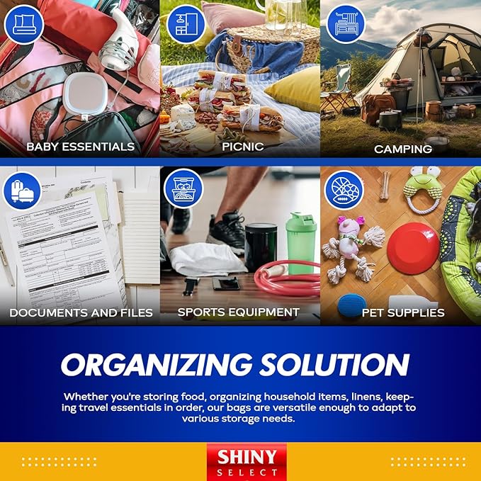 Shiny Select 3 Gallon Large Storage Bag, 16”x18”, 50 Count – Big Clear Plastic Resealable Zip & Lock Bag, 2 Mil Heavy Duty for Fruits, Vegetables, Meat Marinate, Office Supplies, Toys, Books, Gears