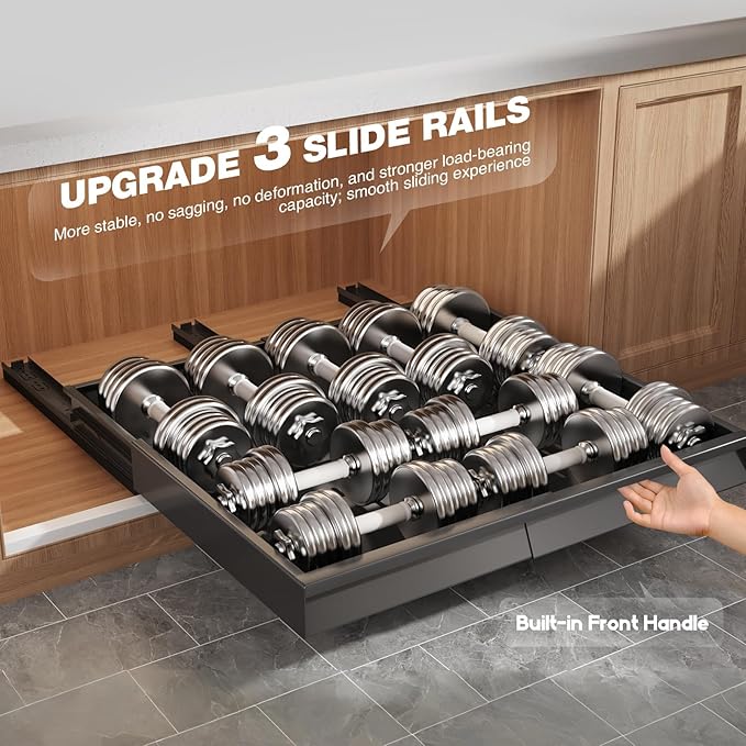 4 Pack Pull Out Cabinet Organizer Expandable Width (15"-24.8") & Depth (16.2"-23.6"), 3 Slide Rails Slide Out Drawers with Handle, Includes Raising Pad for Framed Cabinets, Black
