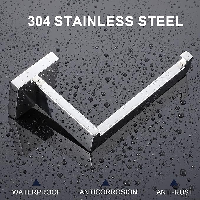 LANC Chrome Toilet Paper Holder, Bathroom Toilet Paper Roll Holder Wall Mounted for Bathroom Lavatory, Modern TP Holder Tissue Roll Dispenser Hanger Stainless Steel Polished Silver, A8807CP