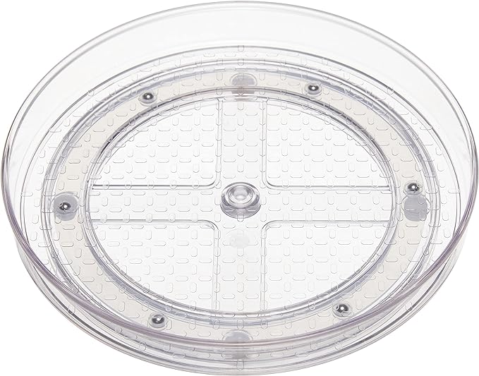 Amazon Basics Clear Lazy Suzan Turntable Organizer, 9-Inch, 2-Pack