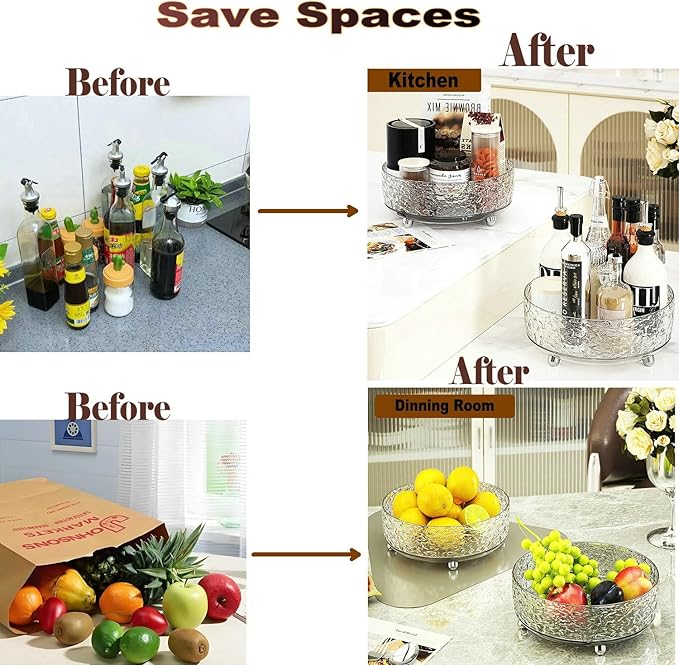 CHIRISEN 360° Rotating Makeup Organizer Perfume Lazy Susan Trunable Cosmetics Organizers for Vanity, Spinning Skincare Storage for Dresser and Bathroom Countertop (Gray)