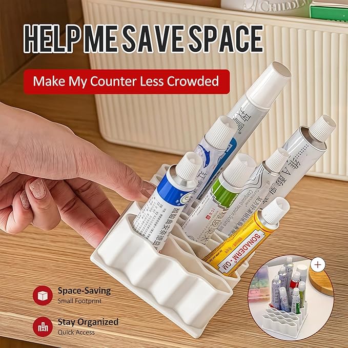 Li & Zhao Ointment Organizer Storage Holder - Makeup Brush Holder Wave Design Pencil Holder Desk Organizer for Ointment Tubes,Makeup Brushes,Pencil Suitable for Office,Home,Classroom,School
