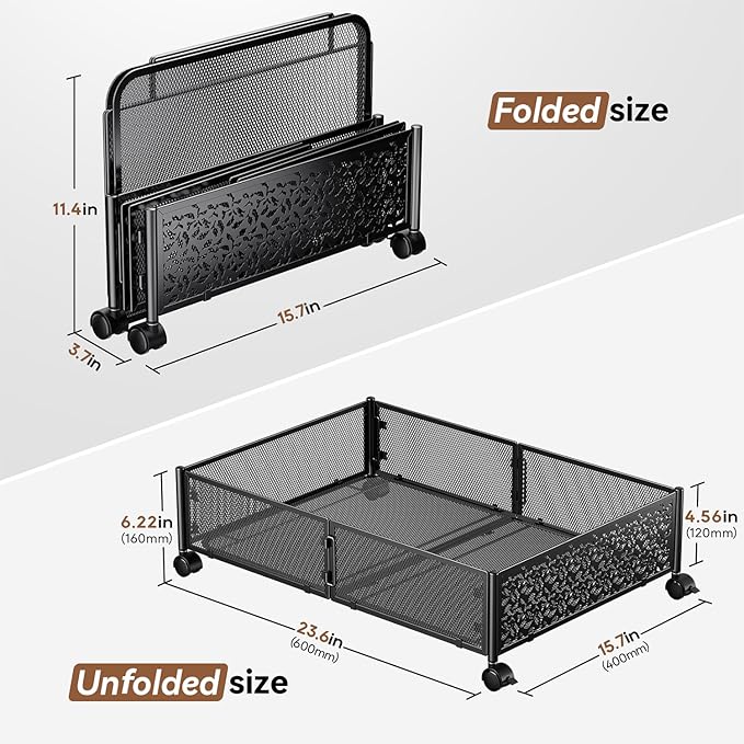 Under Bed Storage, Under the Bed Storage Containers with Wheels, Under Bed Shoe Storage Organizer Drawer for Bedroom Clothes Shoes Blankets -4Pack