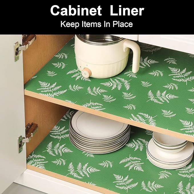 Cooyes Drawer Liner Shelf Liners for Kitchen Cabinets Refrigerator Liners Waterproof Kitchen Cupboard Liner Drawer Mats EVA Material Non Adhesive Fridge Liner for Shelves（17.5" W x 78.7" L）
