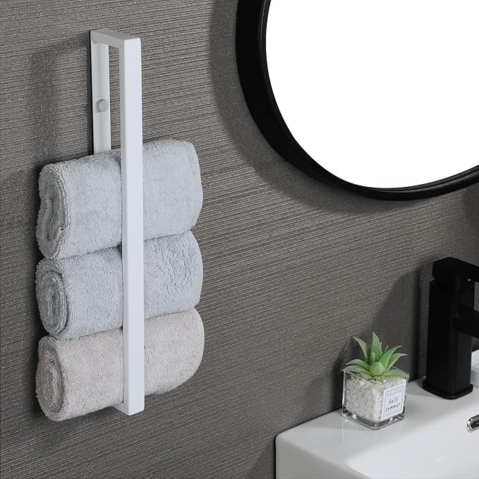Alise Bath Towel Bar,Wall Mount Towel Holder Towel Rack Towel Hanger for Bathroom Lavatory,16 Inch SUS304 Stainless Steel Towel Rail,White Finish