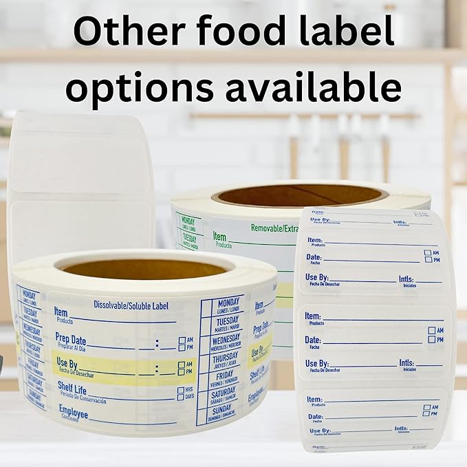 ATL Direct 2x1 Dissolvable Food Labels, 1000 Label Stickers, Bottle Labels for Storage Bins, Sticker Labels for Food containers, (1000, Black)