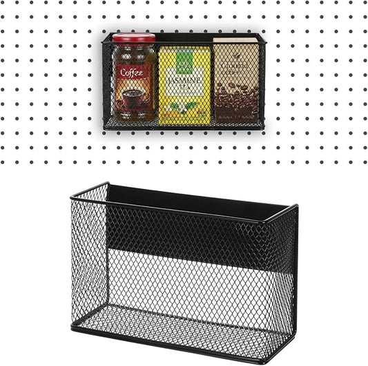 Caeuiciw Magnetic Baskets Shelf Bins Organizer Holder Storage Rack Containers for Fridge, Whiteboard, Locker - Home Kitchen Laundry Office School