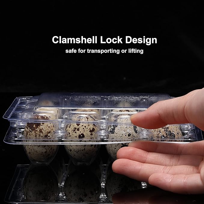 60 Pcs Quail Egg Cartons, Square Dozen Egg Boxes, Classical 3x4 Style Holds Up to Twelve 12 Count Small Quail Eggs Basket, Pigeon Eggs, Bulk Carton Quail Egg Tray Container for Refrigerator