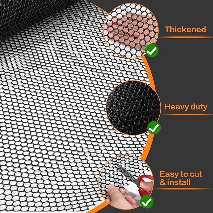 Bar Shelf Liner for Countertop, Glass Drying 36 Inch Wide Plastic Mesh Liners Mat, Non Slip Bar Mats Cabinet Liner for Pub Shelves Cupboard, 91.5X500CM, Black