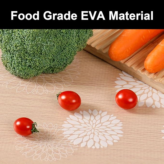 Cooyes Shelf Liners for Kitchen Cabinets Waterproof & Oil-Proof Kitchen Cupboard Mats Non-Slip Drawer Mats EVA Material Non Adhesive Fridge Liner for Shelves（17.5" W x 360" L）
