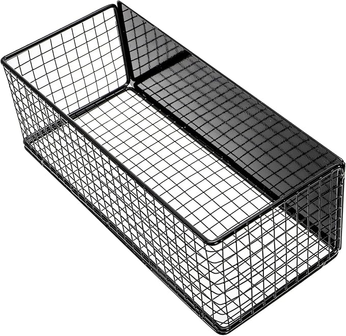 Frcctre 2 Pack Magnetic Basket Magnetic Fridge Organizer, Metal Wire Spice Rack Pen Holder Storage Organizer Basket for Refrigerator Whiteboard Home Kitchen Office