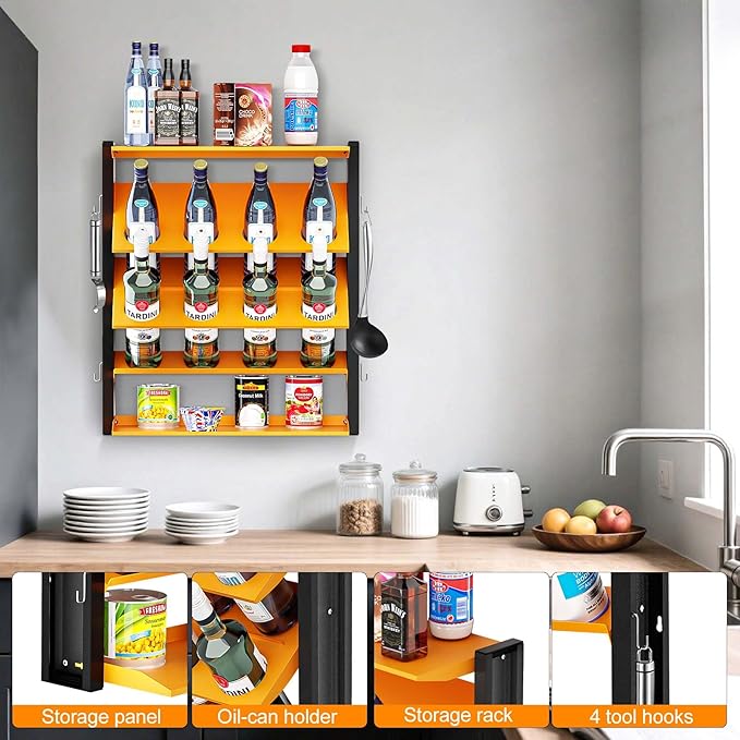 Heavy Duty Spray Can Rack, With 8 Can Holes Spray Paint Can Holder, Wall Mount Spray Can Holder for Garage, Home, Shop