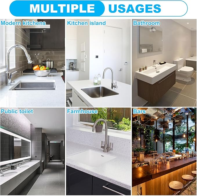 Kitchen Sink Splash Guard, 32"x 5.5", Silicone Faucet Splash Guard, Longer Silicone Sink Mat for Kitchen, Bathroom, Laundry Room, Farmhouse, Bar & RV (Gray)
