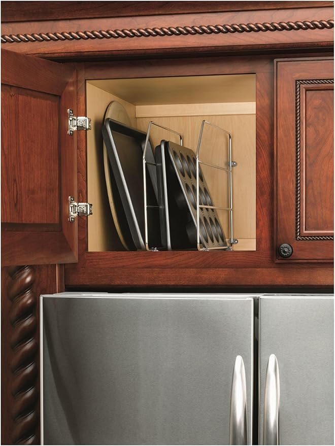 Rev-A-Shelf 597-12CR-10 12" Single Chrome Bakeware Organizer & Tray Divider