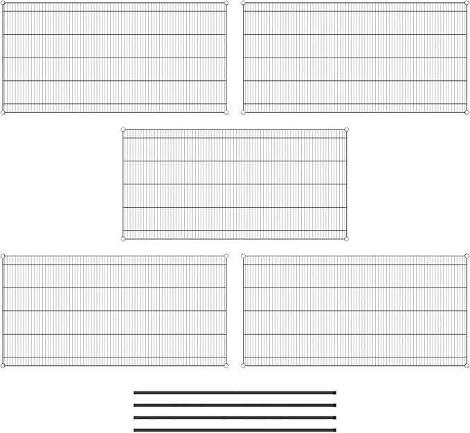 Commercial NSF Listed Black Epoxy Stationary Wire Shelving Kit 36" x 72" x 64", with 5 Shelves Perfect for Warehouse, Walk-in Refrigerator, Freezer, Grocery Store, Restaurant, Dishroom