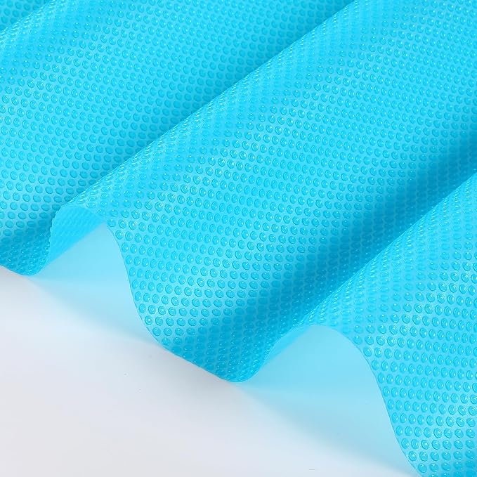 ALIUNI 100% EVA Shelf Liner for Kitchen Cabinet, 12" x 240" Drawer Liners Non Adhesive Non Slip Waterproof Plastic Paper, Dresser Pantry Bathroom Refrigerator Protector, Blue
