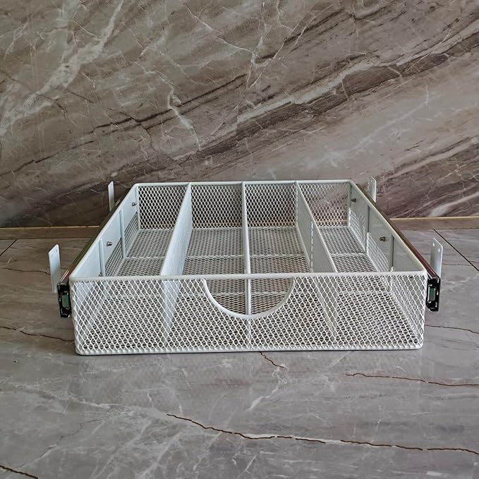 Pull Out Closet Drawer for Clothes | Sliding Wire Basket for Wardrobe Cabinets | Roll Out Storage Organizer | Side Mounting | for Home, Kitchen,Pantry