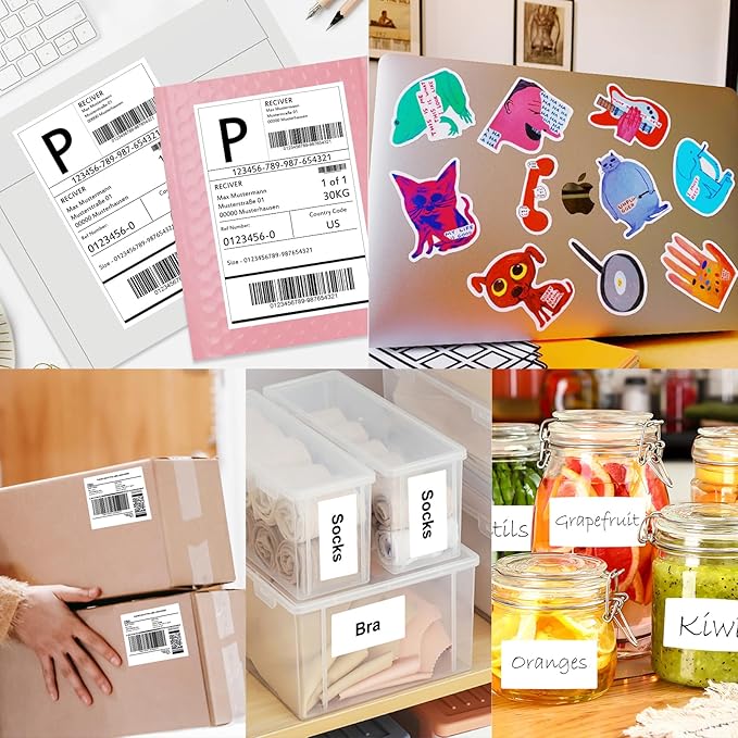 1" x 2 5/8" (1000 Sheets) Address Labels Sticker Paper for Laser/Ink Jet Printer, Printable and Writable White Sticker Label- Matte, 30 per Page Label (Total 30000 Labels)