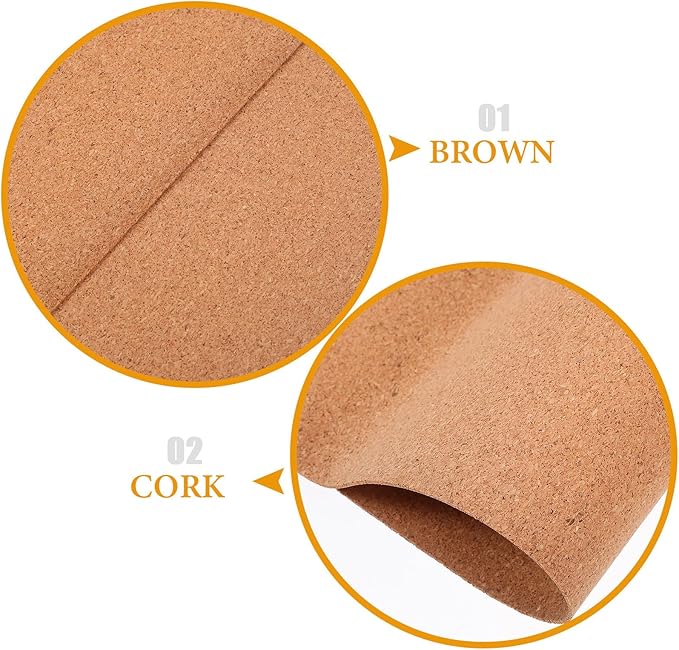 Veemoon Cork Drawer Liner for Kitchen Cabinets and Shelves, 30X40Cm High-Density Moisture-Resistant Cork Sheet, Anti-Shock Shelf Liners for Home Organization, 2pcs