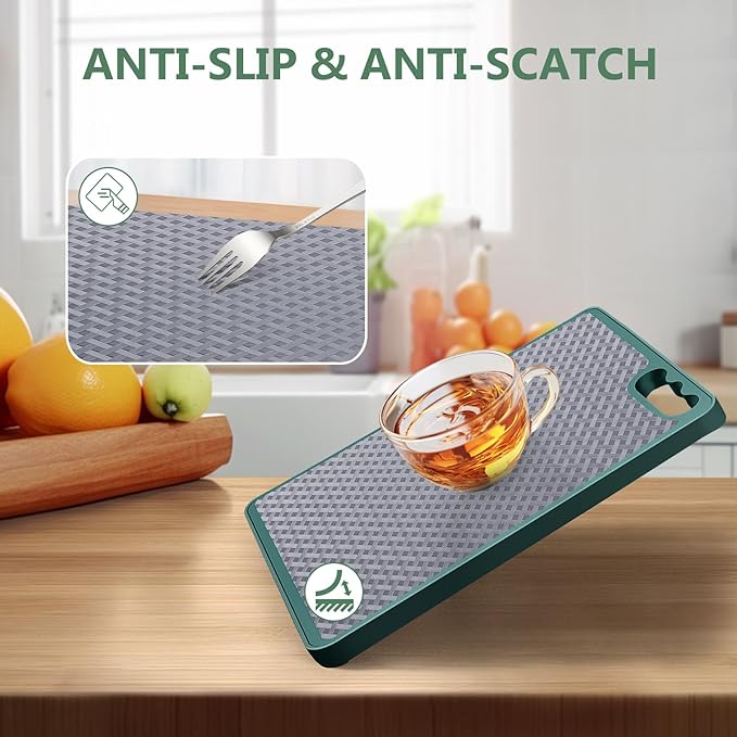 Origuuds Shelf Liners, Non-Adhesive Drawer Liner, Waterproof & Oil-Proof Kitchen Cabinet Cupboard Liner Plastic EVA Material BPA Free Fridge Liner Mats Paper Protector for Shelves (Grey/16in x 240in)