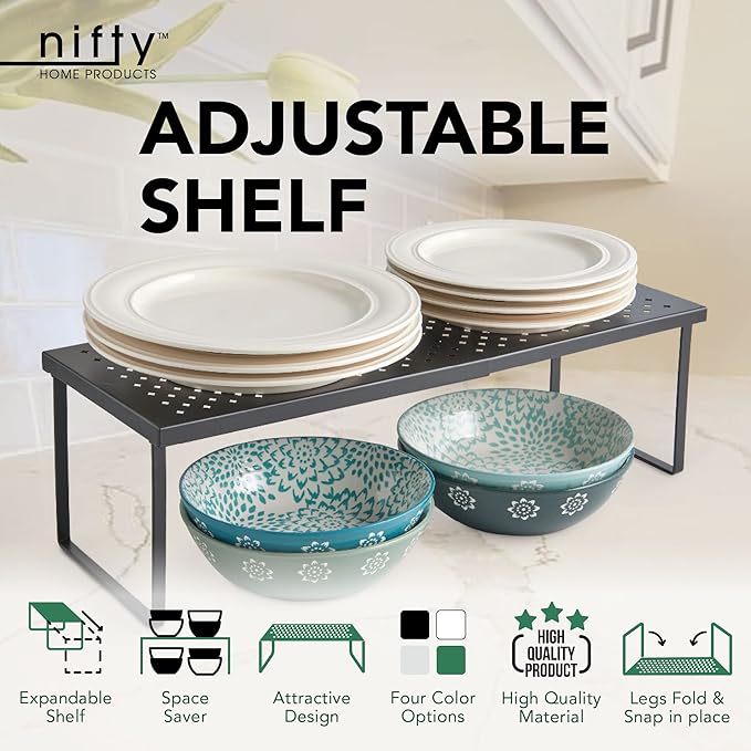 Nifty Expandable Shelf Rack Adjustable- Black