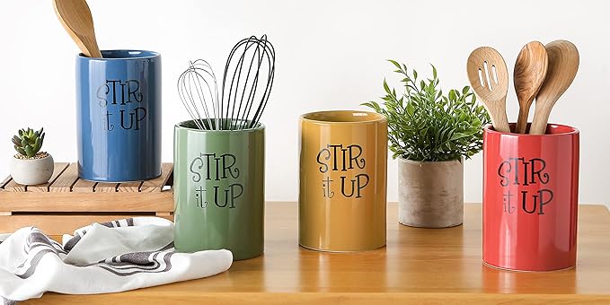 DII Kitchen Accessories Retro Collection, Ceramics, Utensil Holder, Artichoke
