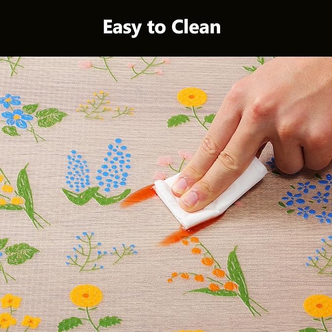 INNOLITES Shelf Liners for Kitchen Cabinets Non-Adhesive Drawer Liner with Floral, Waterproof Durable Easy to Clean, for Refrigerator, Shelves (Colorful Floral, 11.8" x 118")