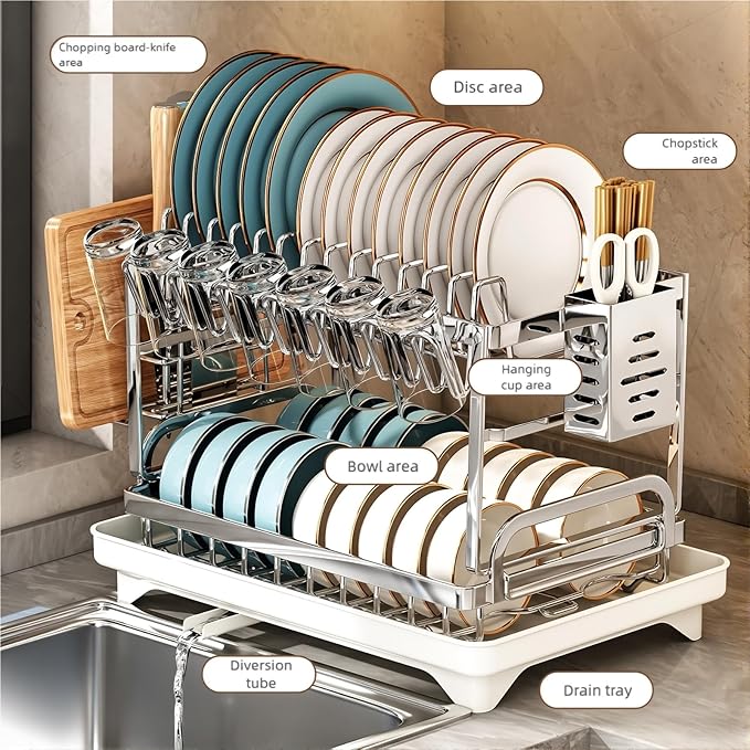 Kitchen Bowl and Dish Storage Rack Sink Bowl and Dish Knife Storage Rack Home countertop Multi Functional Drain Rack