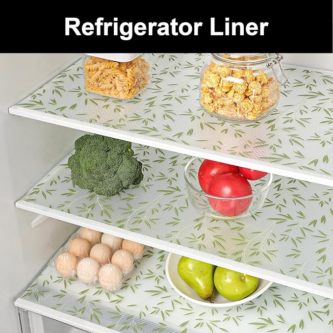 Cooyes Shelf Liner Drawer Liners, Shelf Liners for Kitchen Cabinets, Non-Adhesive Cabinet Liner, EVA Waterproof Non-Slip Refrigerator Liners for Kitchen Drawers（11.8" W x 118" L）