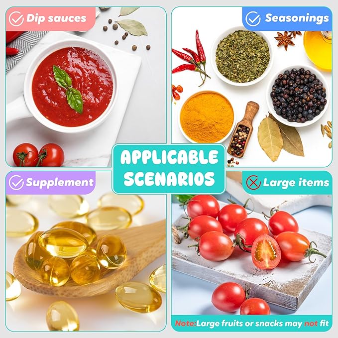 6PCS Salad Dressing Container to Go, Leakproof Reusable Stainless Steel small container with lid,Sauce Containers for Lunch box,Picnics,Travel,Office and Meal Prep-1.6+2.7 Sets