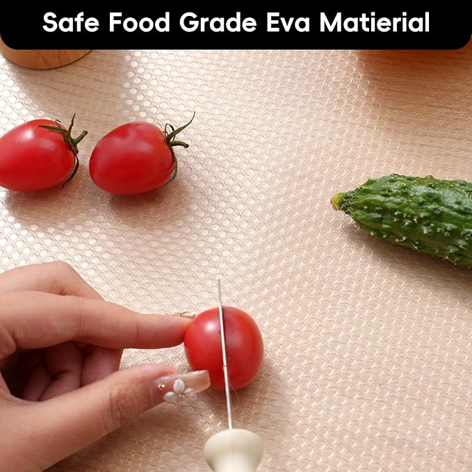 Shelf and Drawer Liner for Kitchen Cabinet，Non Adhesive Durable EVA Shelf Paper, Non Slip Waterproof Decorative Mats for Dresser Cupboard Refrigerator Bathroom Grip Shelves（Clear,12 in X 10 Ft ）