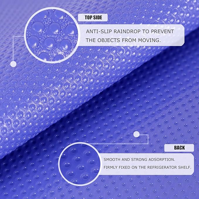 Rwotlls 24Pcs Refrigerator Liners, Washable Fridge Liner Mats Covers Pads for Glass Shelf Cupboard Cabinet Drawer Home Kitchen Accessories Organization (Purple)