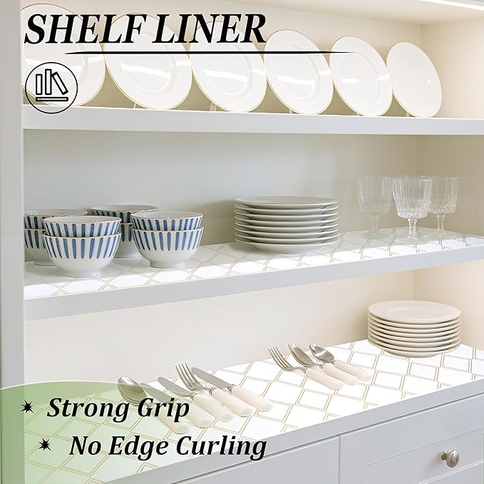 Kitchen Drawer Liners Waterproof 18 Inch X 20 Ft Shelf Liners for Kitchen Cabinets No Slip Cabinet Liners Non Adhesive Grip Closet Shelf Paper for Bathroom Fridge Cupboard Pantry Dress