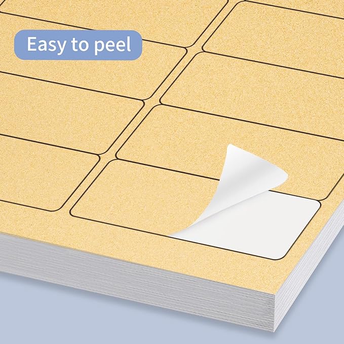 Yegawen 1" x 2-5/8" Kraft Labels Stickers, Address Labels 600 Label Paper for Laser/Inkjet Printer mailing Labels, Letter Size with Print Templates - 20 Sheets