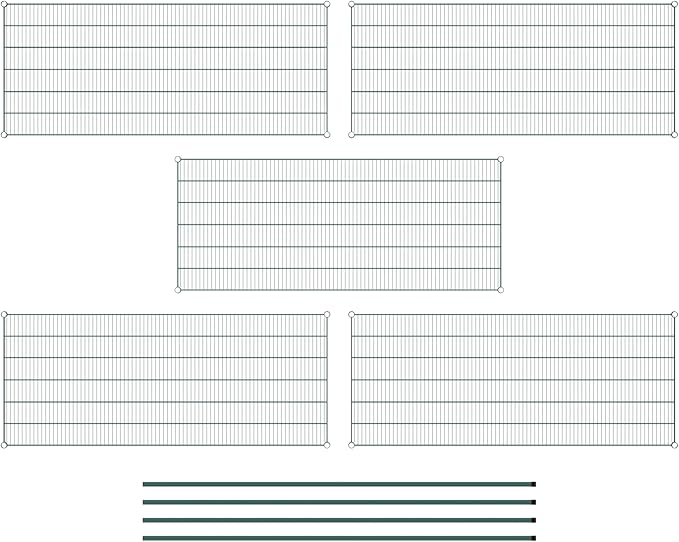 Commercial NSF Listed Green Epoxy Stationary Wire Shelving Kit 30" x 72" x 86", with 5 Shelves Perfect for Warehouse, Walk-in Refrigerator, Freezer, Grocery Store, Restaurant, Dishroom