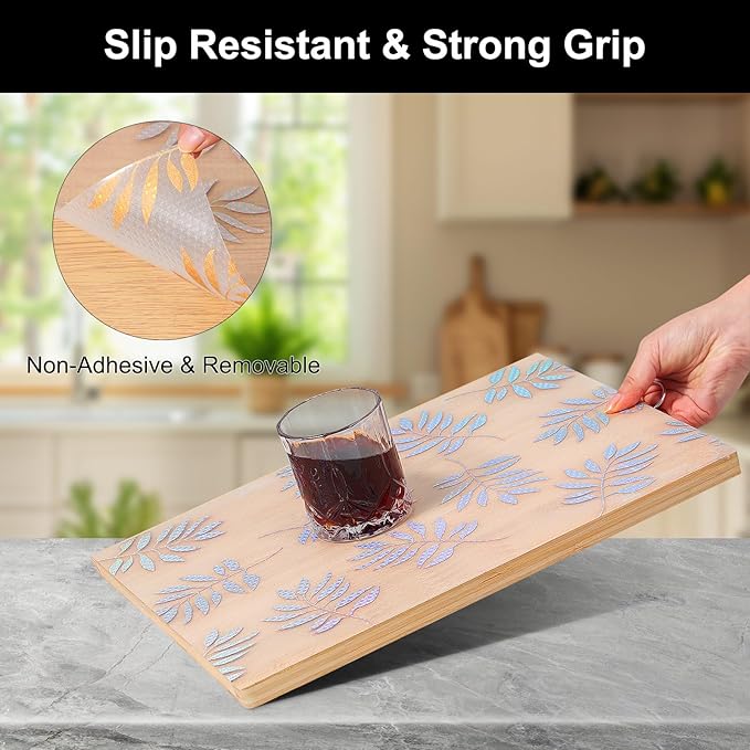 Cooyes Shelf Liner – Premium Non-Adhesive Cabinet & Drawer Liner for Kitchen – Waterproof Shelf Paper with Modern Pattern – Durable EVA Cabinet Mat – Easy to Cut （24" W x 120" L）
