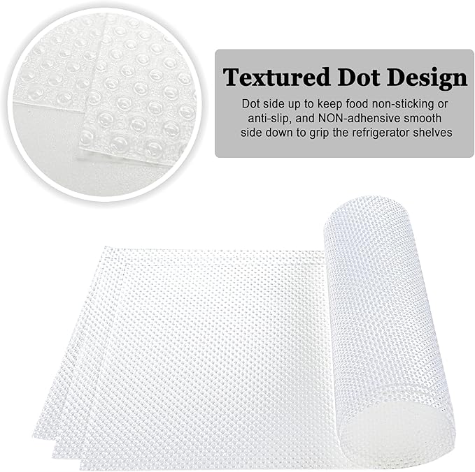 BOPART 12Pcs Refrigerator Liners Washable Fridge Shelf Liners Refrigerator Mats for Freezer Glass Shelves Kitchen Cabinets Cupboards Drawers (17.7" x 11.4")