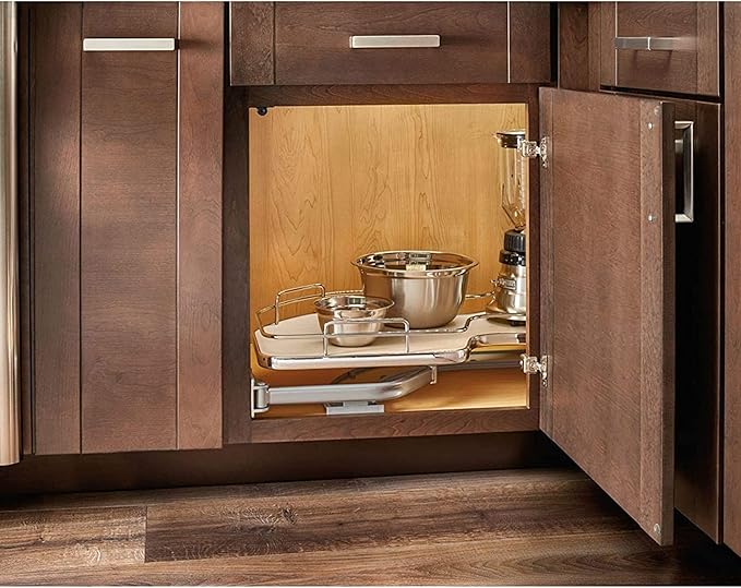 Rev-A-Shelf Maple Single-Tier Cloud Optimizer for 15" Left Opening/Blind Right Corner Cabinets