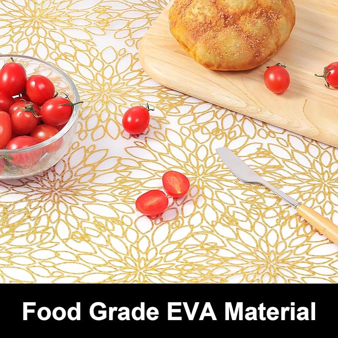 Cooyes Shelf Liners for Kitchen Cabinets, Waterproof and Oil-Proof Kitchen Cupboard Liner, Refrigerator Liners and Plastic Drawer Mats EVA Non Adhesive Shelves（17.5" W x 197" L）