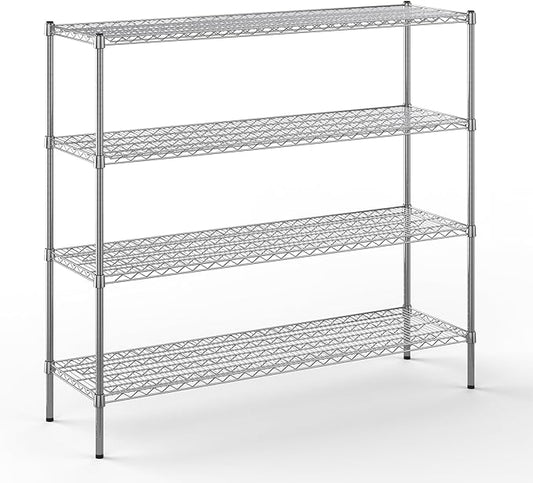 18" Deep x 60" Wide x 54" Height Wire Shelving Kit | 4-Tier | NSF Commercial Storage Rack Unit