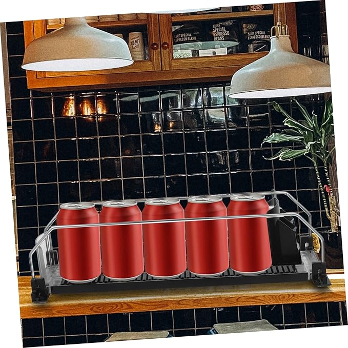 Fridge Drink Organizer Pusher Automatic Beverage Thruster Plastic Shelf Dispenser for Home Kitchen and Convenience Store Storage 12.4X3.5X3.3 Inch