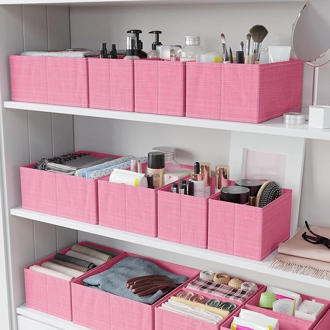 Drawer Organizer Set of 12 Pink - Nursery, Bedroom, Closet Organizer & Storage