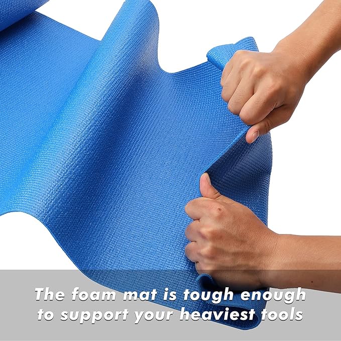 CASOMAN Professional Grade High Grip Tool Box Liner, Drawer Liner, and Shelf Liner, Blue, 16 inch (Wide) x 16 feet (Long), Adjustable Thick Cabinet Liners