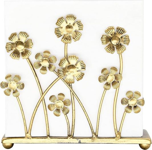 OwlGift Vintage Iron Art Napkin Holder For Table, Sunflower Farmhouse Tissue Holder, Cocktail Napkin Dispenser, Rustic Napkin Paper Rack For Home Kitchen Supplies – Bronze