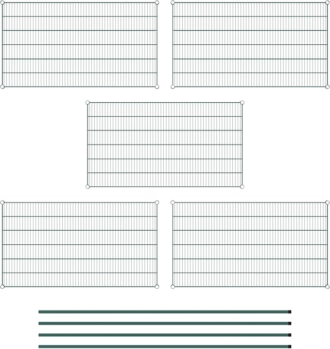 Commercial NSF Listed Green Epoxy Stationary Wire Shelving Kit 30" x 54" x 86", with 5 Shelves Perfect for Warehouse, Walk-in Refrigerator, Freezer, Grocery Store, Restaurant, Dishroom