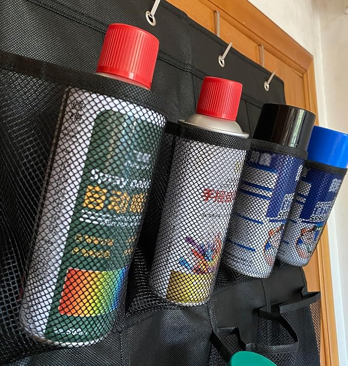 Spray Paint Can Holder Storage Rack,Wall Mounted Metal Paint Bottle Organizer,24 Can aerosol can holder,for Garage and Craft Workroom Bottle Organizer, Wall Mount Aerosol Holder
