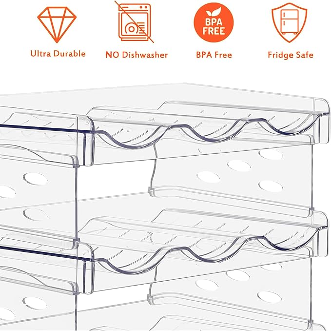Baosia Stackable Wine Rack,Wine Bottle Holder for Inside Cabinet,for Pantry,Refrigerator,Countertop Organization-4 Tiers for 12 Bottles