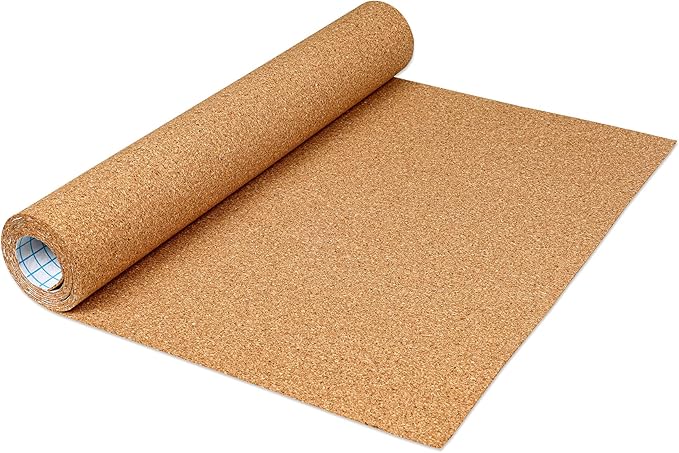 Livelynine Cork Roll with Adhesive Backing 17.3x78.8 Cork Sheet for Walls Crafts Floor Renter Friendly Corkboard Rolls Bulletin Board Wallpaper Peel and Stick Shelf Liner Sheets Kitchen Drawer Liners
